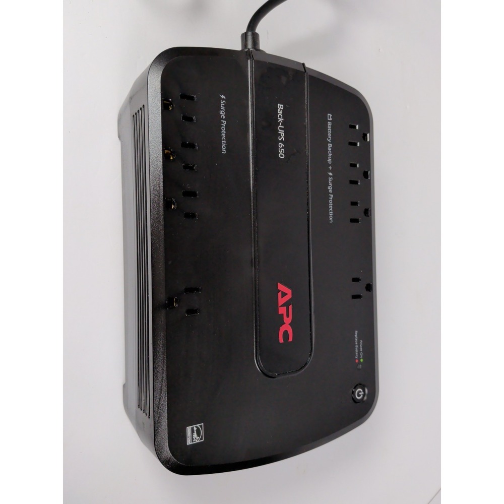 APC Back-UPS 650 (BE650G1) 8 Outlet Battery Backup Surge Protector -working